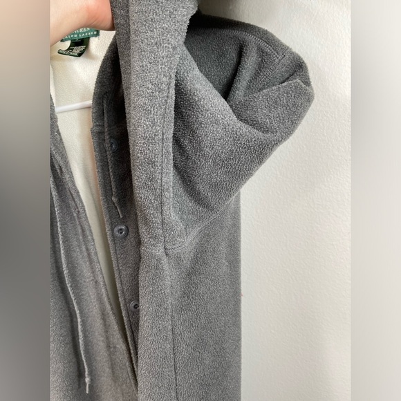 Gray Hooded Jacket Fleece Button Closure Women by Lauren Ralph Lauren Size L - Picture 7 of 15